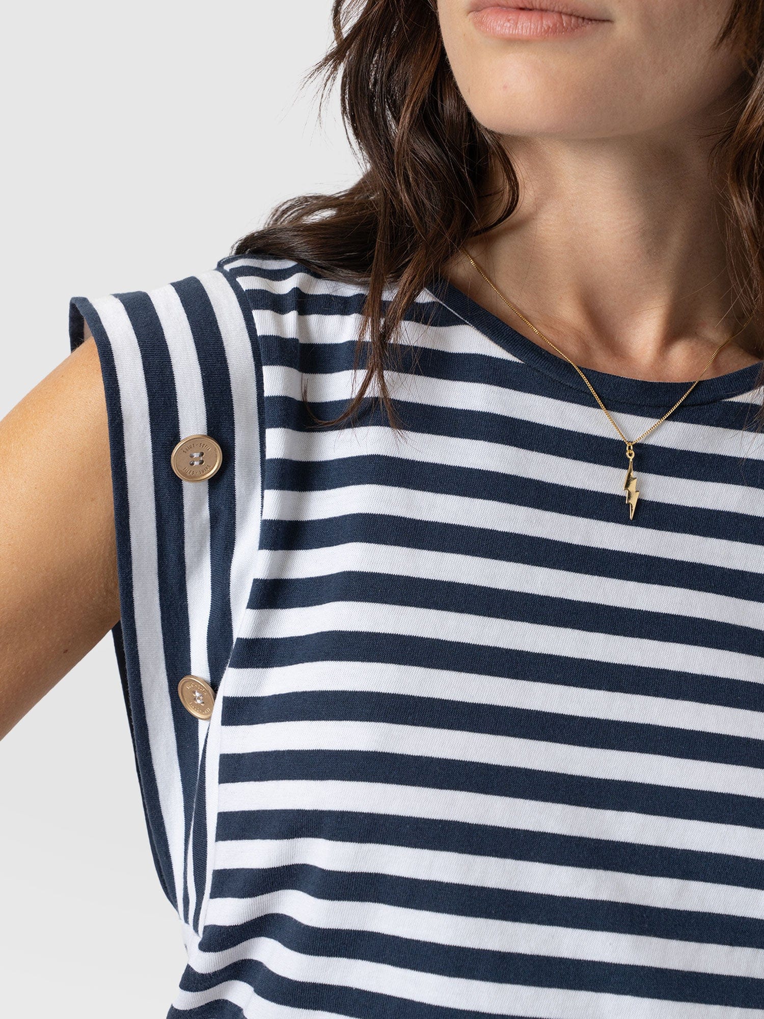 Rowan Tee Navy Stripe - Women's T-Shirts | Saint + Sofia® USA